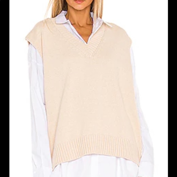 L'Academie | Sweaters | Lacademie Oversized Sweater Vest In Neutral M |  Poshmark
